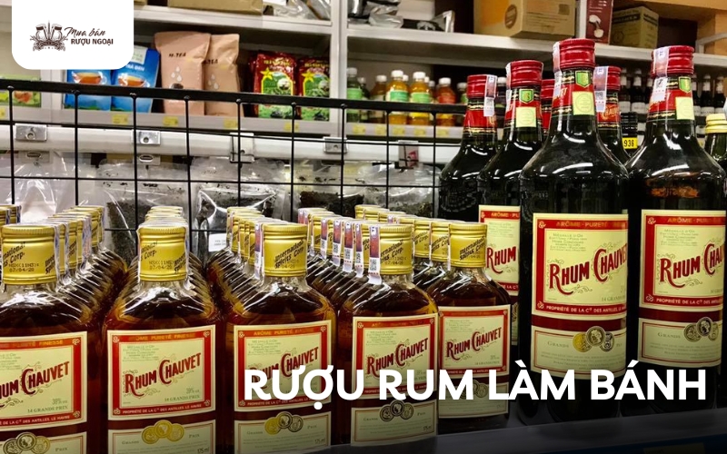 rượu rum làm bánh